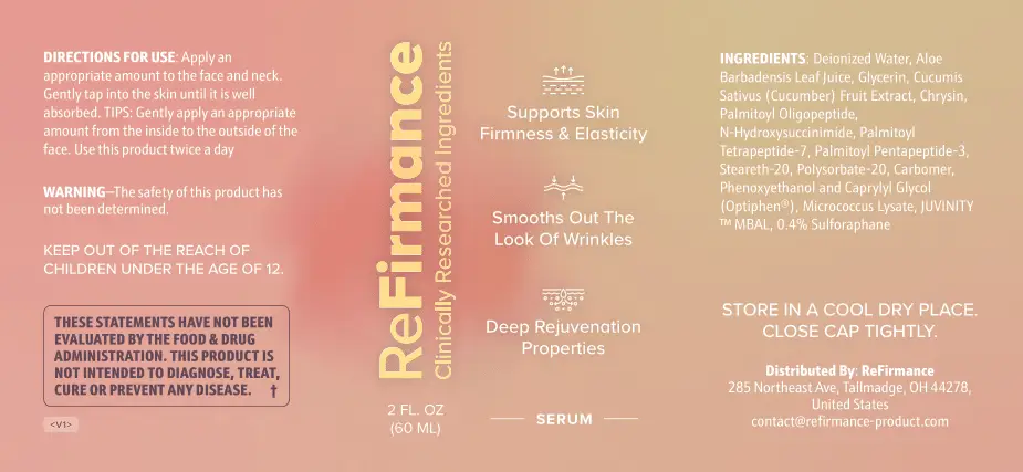 refirmance health skin label